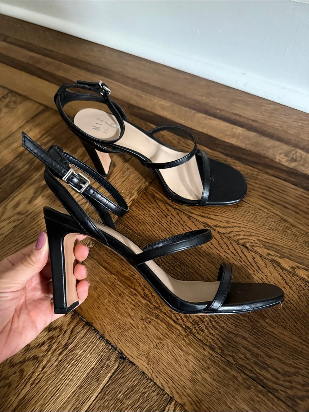 Black Strappy High Heel Sandals